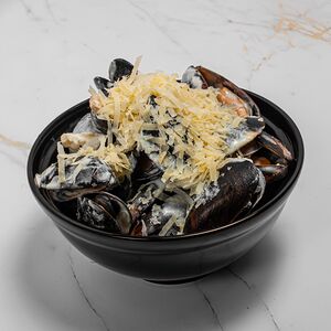 Мидии в сливочном соусе