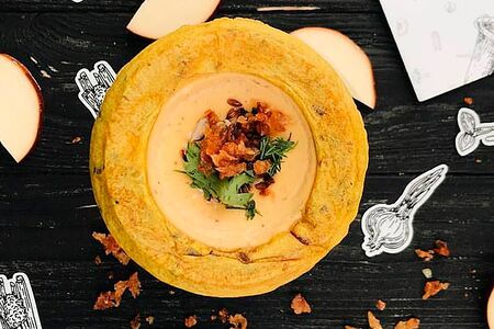 Кукурузный суп-пюре с копченым сыром 