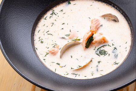 Суп сливочный с морепродуктами