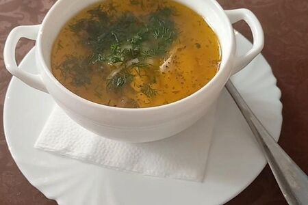 Суп куриный с домашней лапшой