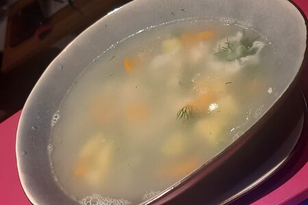 Суп куриный с яйцом и лапшой