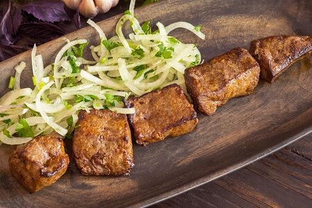 Шашлык из говяжьей печени