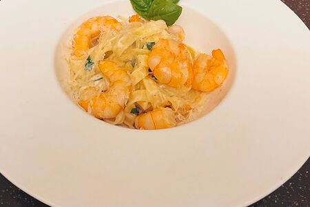 Феттуччине с креветками