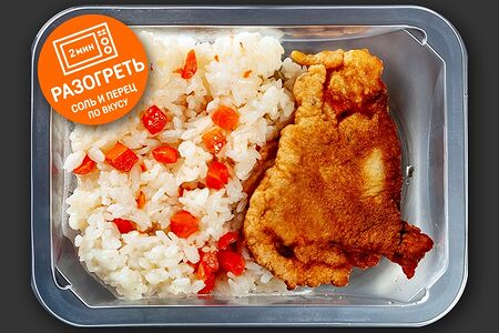 Горбуша, жаренная с рисом