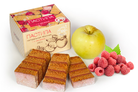 Яблочная пастила с малиной