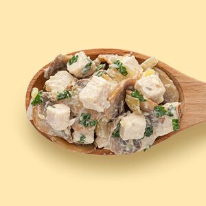 Цыплёнок с жареными грибами