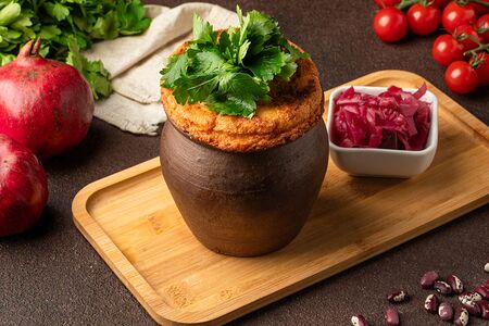 Лобио по-имеретински с гурийской капустой и мчади