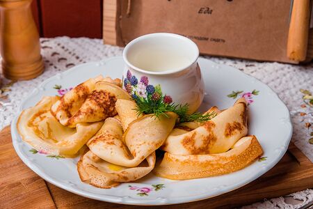 Людкины блины-скородумки со сметанкой