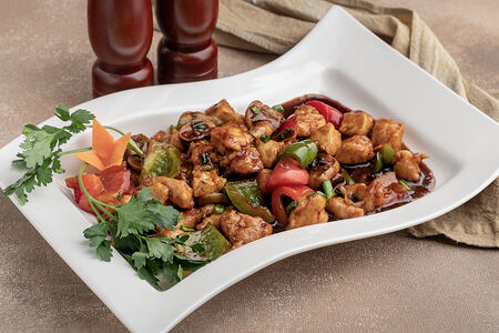 Жареная свинина с грибами