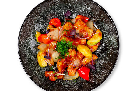 Морской окунь изуми тай в кисло-сладком соусе