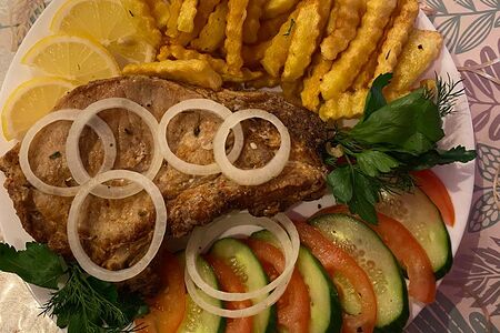 Картошка фри с шашлыком