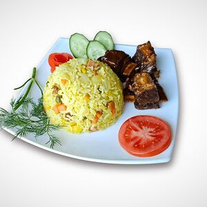 Смешанный рис с говяжьими ребрами