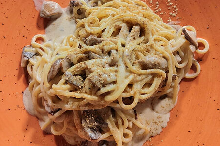 Спагетти с грибным бермонте