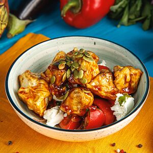 Хрустящие баклажаны с томатами