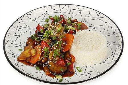 Курица с овощами терияки