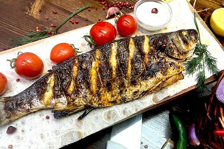 Сибас на мангале