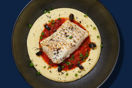 Мурманская треска с пюре и маринарой