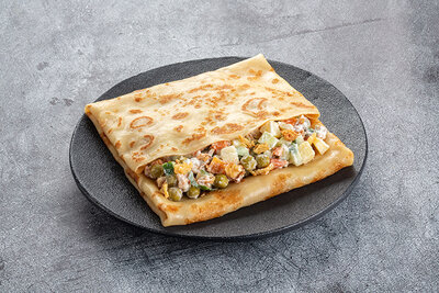 Блин постный с Оливье