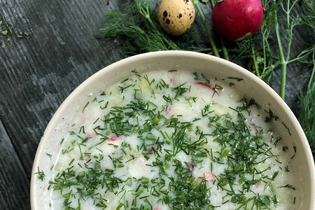 Окрошка с языком