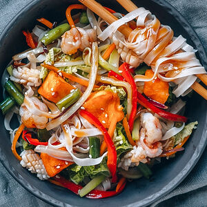 Вок №9 Рисовая лапша с морепродуктами