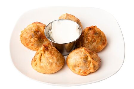 Жареные манты с тыквой и мясом