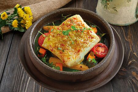 Филе трески с овощами