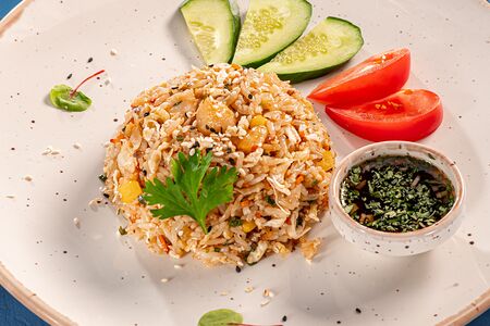 Фрайд райс с гребешком