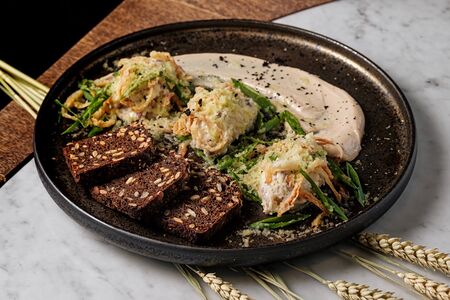 Форшмак из олюторской сельди с мисо-майонезом