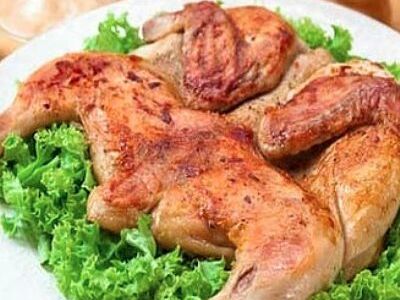 Цыпленок табака на мангале