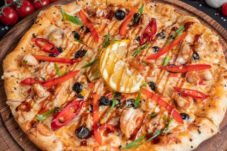 Пицца Креветка с чили манго