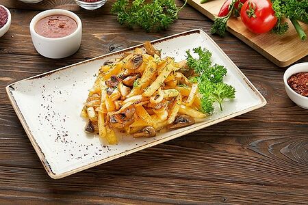 Картофель жареный с шампиньонами
