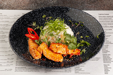 Лосось Терияки с паровым рисом