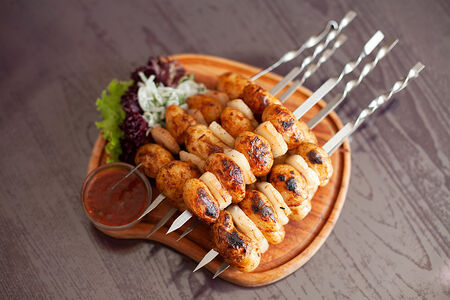 Картофель с салом на мангале