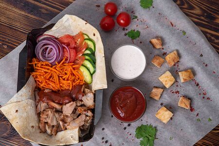 Шаурма на тарелке