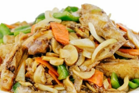 Куриные крылья с грибами