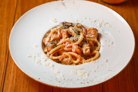 Паста Курица-грибы