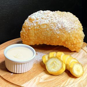 Чебурек сгущенка вареная -банан