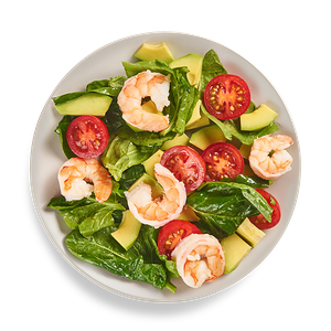 Салат с креветками и авокадо