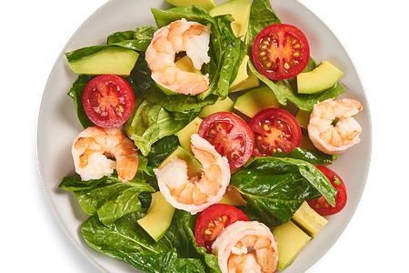 Салат с креветками и авокадо