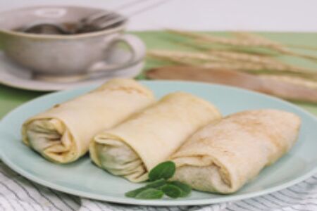 Обжаренные блины с бананом и шоколадом Веган