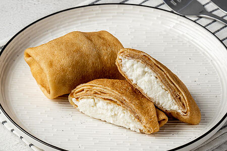 Блины фаршированные с творогом