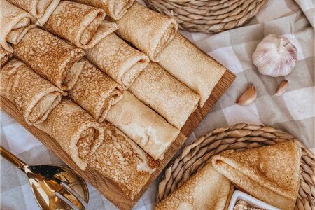 Блины с курицей и грибами