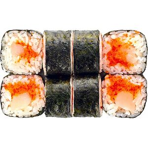 Гейша с гребешком и икрой