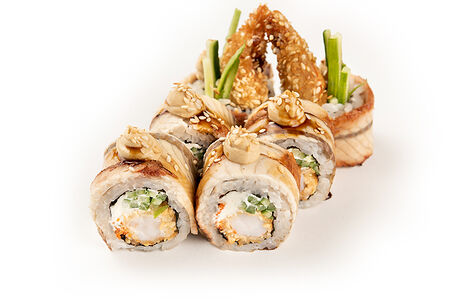 Филадельфия с угрём и криспи креветкой