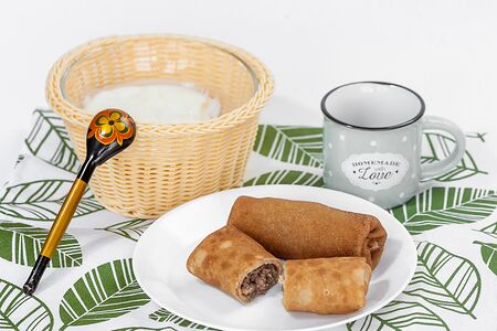 Блинчик с курицей и грибами