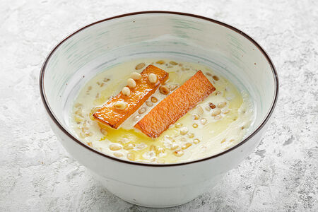 Каша с жареным булгуром и печеной тыквой