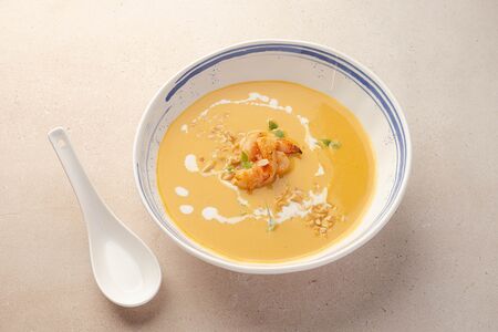 Тыквенный суп с аргентинскими креветками