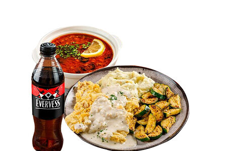 Комбо шницель с солянкой