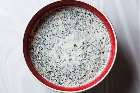 Окрошка с куриной грудкой