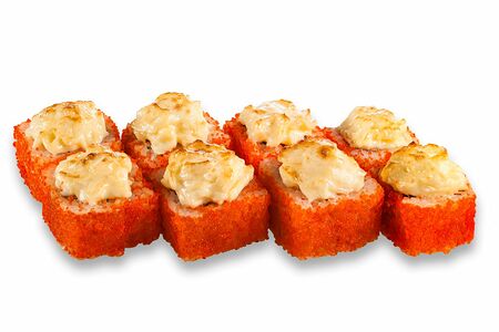 Запеченный ролл Калифорния с лососем